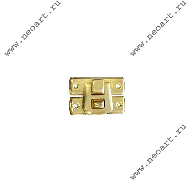 ZMS02030.1 Замок 20*30 с пружинной защелкой (под гвозди), цвет золото, 1 шт