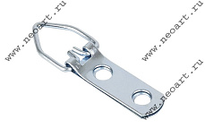 HH302.100    Пластина узкая с D-кольцом под 2 шурупа, (цвет-никель), 100шт.