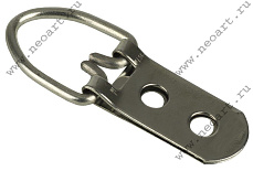 HH322.200 Широкая пластина под 2 шурупа с D-кольцом, (цвет-никель), 200 шт.