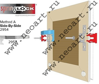 HL2954.1  Секретный замок SpringLock для деревянной рамы, комплект А