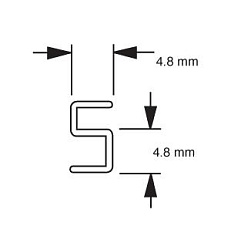 FS2C.20 Накладные вкладыши Frame Space 4,8 мм х 1,5 м, 20 профилей/уп. прозрачные